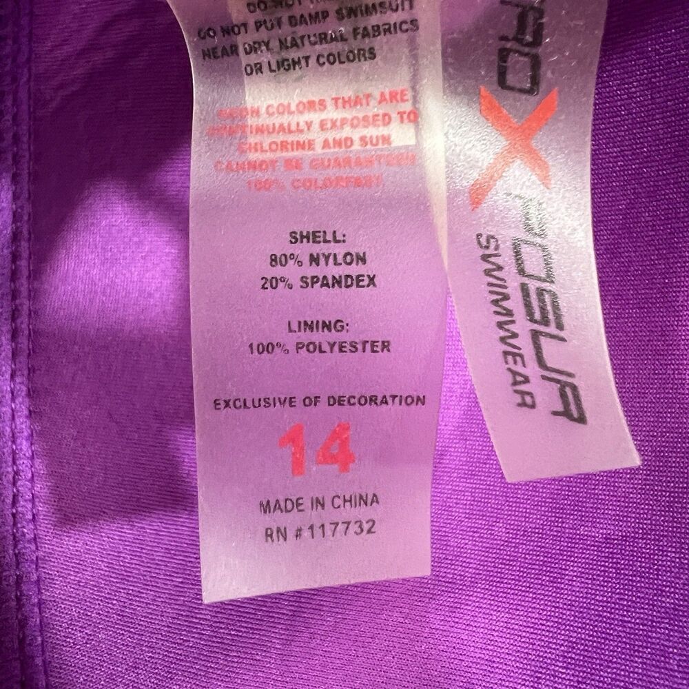 ZeroXposur Women's Tankini Swim Top Size 14 Abstract Purple Blue Teal Floral - Picture 8 of 8